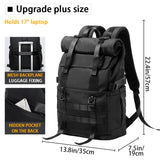 3 in 1 Convertible Styles Waterproof Large Capacity Travel Backpack Men Women Roll Top 17 Laptop Backpack Teen Male School Bag