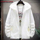 MANTLCONX 2022 Summer Jacket Men Sun Protection Quick Dry Skin Windbreaker Jacket Hooded Pocket Jackets for Men Clothing Fashion