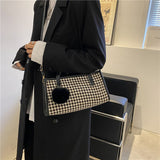 Autumn and Winter Women&#39;s Bag Personality Fashion Retro Plaid Handbag Simple Leisure One-shoulder Bag