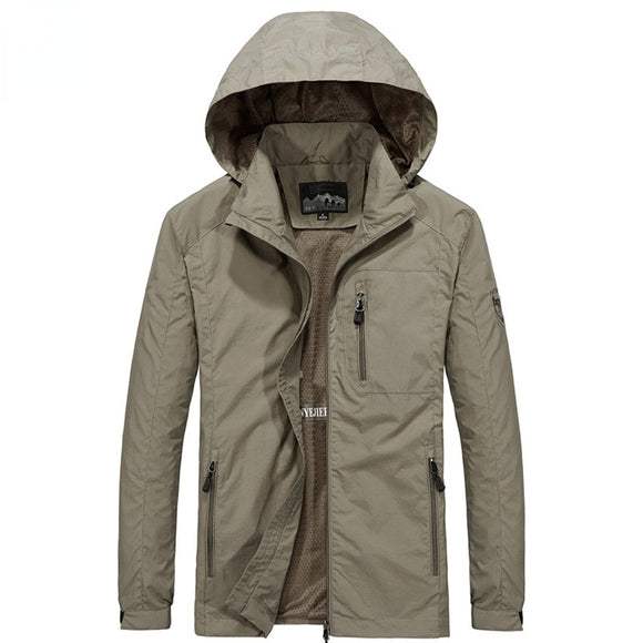 new plus size M~6XL Spring Autumn Mens Casual military Hoodie Jacket Men Waterproof Clothes Men's Windbreaker Coat Male