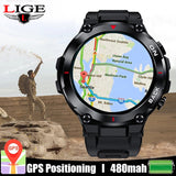 LIGE GPS New Smart Watch Men Outdoor Sports Fitness Bracelet Blood Pressure Clock IP68 Waterproof Smartwatch  For Android IOS