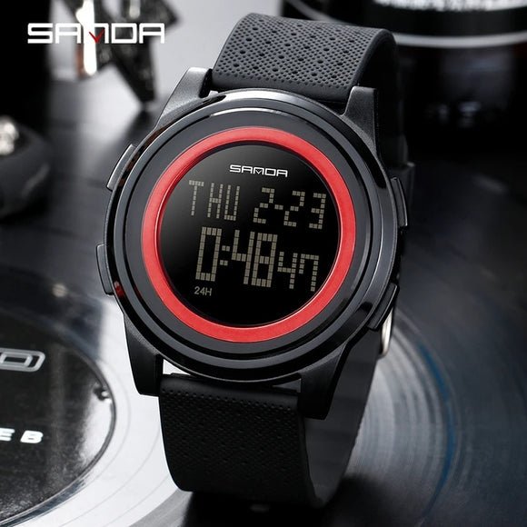 SANDA 337 Watch Luxury 9mm Super Slim Sport Watches Men Electronic LED Digital WristWatch For Male Clock 2023 Relogio Masculino
