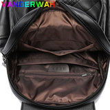 Fashion School Backpack for Women 2022 High Quality Leather Rucksack Large Capacity Travel Diamond Lattice Female Bag Mochila