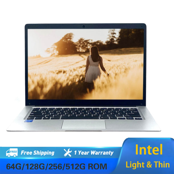 14 Inch Brand New Netbook Intel Celeron N3350/J3355 6G RAM 64G/512G SSD ROM Slim Laptop Windows10 Camera
