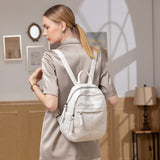 Annmouler Luxury Women Backpacks Pu Leather Shoulder Bag Soft Leather Daypack Double-layer Travel Bag Student School Bag Mochila
