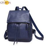 CFUN YA New Pu Leather Women Backpack Boston Winter Female Bagpack Waterproof Anti-Theft Backpacks Junior Students Schoolbag Sac