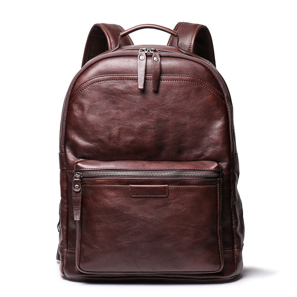 Vintage Cowhide Travel Bag First Layer Leather Women Backpack High Capacity Student School Bag Men Business Computer Bags
