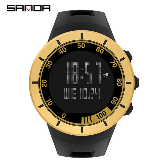 2023 New Fashion SANDA Military Sports Led Digital Electron Big Dial Silicon Student Man Gift Waterproof Wrist Watches