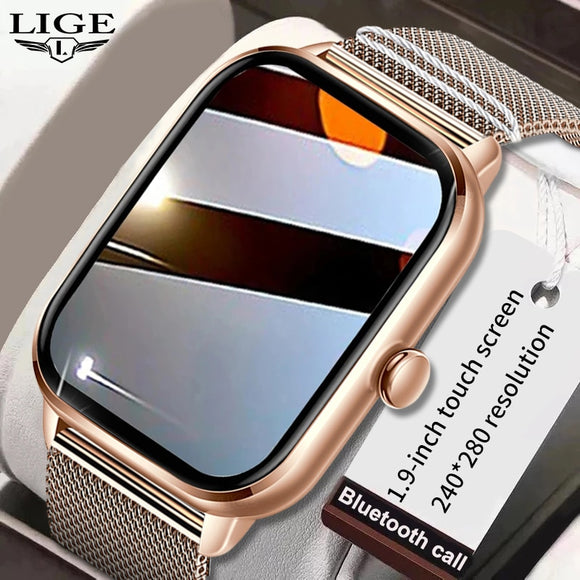 LIGE New Bluetooth Call Smart Watch Women Health Monitor Sports Fitness Bracelet Waterproof Lday Smartwatch Men For Android Ios