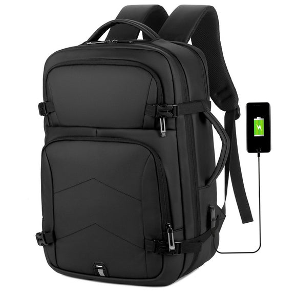 Crossten Large 15.6 inch Laptop Backpack Business Rucksack Waterproof Bag Pack USB Charging Travel Camera Student Backpacks