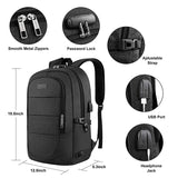 Laptop backpack men business waterproof backpack bag with USB port and lock use for work study travel