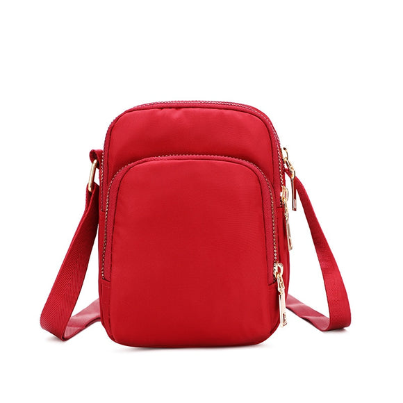 Fashion Women's Shoulder Bag Multifunctional Wallet Nylon Oxford Cloth Messenger Bag Zipper Mobile Phone Handbag Wrist Purse