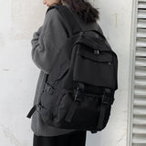 Simple Backpacks Large Capacity Travel Bag Solid Harajuku Student schoolbag Backpack Women Man bag Unisex