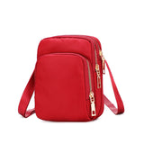 Fashion Women&#39;s Shoulder Bag Multifunctional Wallet Nylon Oxford Cloth Messenger Bag Zipper Mobile Phone Handbag Wrist Purse