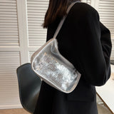 New Fashion Transparent Sequins Shoulder Underarm Bags for Women PVC Clear Small Handbags Totes Casual Ladies Shoulder Bags