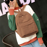 Style Soft Fabric Backpack Female Corduroy Design School Backpack For Teenage Girls Striped Backpack Women Velvet Screen