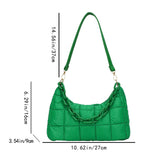Cotton Padded Shoulder Bag for Women Winter Quilted Lady Underarm Bags Casual Fashion All-match Solid Girls Female Purse Handbag