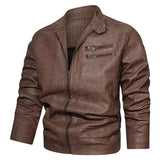 Autumn Winter Casual Solid Fashion Slim Bomber Jackets High Quality Men&#39;s Zip Collar Outdoor Windbreaker Fleece Jacket Warm Coat