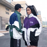 Hip Hop College Jackets Men Women High Street Letter Embroidery Casual Thin Coats Couple Harajuku Patchwork Loose Varsity Jacket