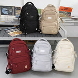 JULYCCINO Multifunction Waterproof Buckle Backpack Korean Style School Bag Student Shoulder Bag Teenage Girls Laptop Backpacks