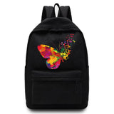 Women Backpack Canvas for Teen Girls Students Kids Book Bag Butterfly Print Go Out Organizer Laptop Travel Bags School Backpack