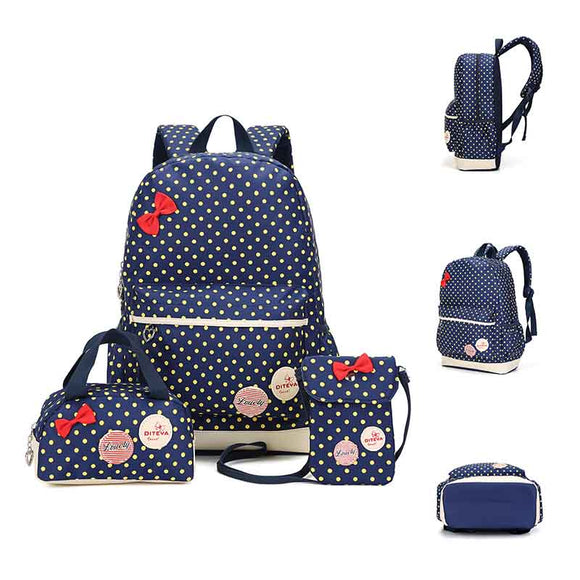3PCS/Set Cute Printing School Bags For Girls Children Waterproof School Backpacks Kids Bag Schoolbag Nylon Mochila Infantil