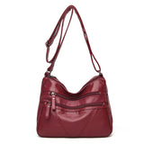 Vintage Leather Woman Bags Luxury Ladies Shoulder Crossbody Bag Female Small Designer Bag Multi-Pocket Messenger Handbags Purses