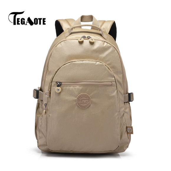 TEGAOTE Large Female Backpack for Teenage 2023 Mochilas Femeninas Women's School Back Packs Nylon Laptop Bagpack Elegant