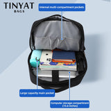 TINYAT Men 15.6 Inch Laptop Backpacks Business Travel Waterproof Shoulder Bag For Teenager Light Large Capacity School Backpack