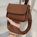 Women Shoulder Crossbody Bag Small Square Leather Messenger Handbag Solid Color Flap Pocket Daily Purse for Lady Satchel