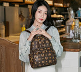 New Luxury European American Fashion Leather Shoulder Backpack Women Travel Backpacks Large-Capacity Student School Bag Handbag