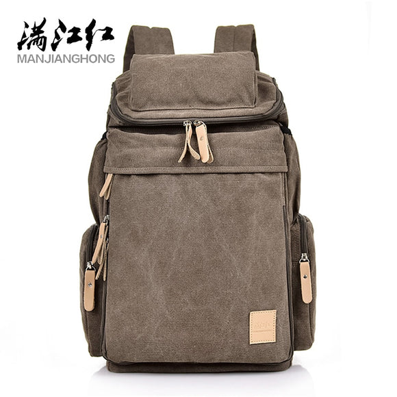 2022 Multi-Function Big Hiking Backpack Bag Best Quality Man's Canvas Backpacks Man Fashion Simple Business Leisure Travel Bags