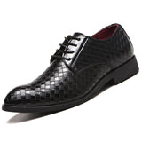 ZYYZYM Men Formal Shoes Leather Gingham Plus Size EUR 38-48 Men Wedding Shoes Fashion Point Toe Men Party Shoes Dress Shoes Men