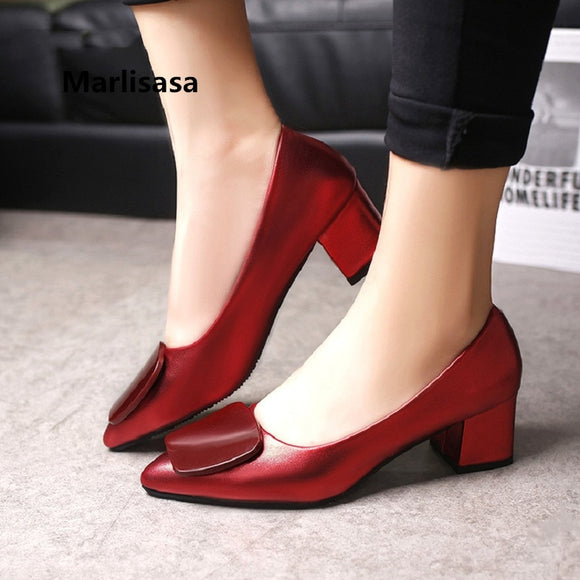 Frauen High Heels Women Fashion Wine Red Office High Heel Pumps Female Black Pu Leather Party High Heel Shoes Cool Pumps G588