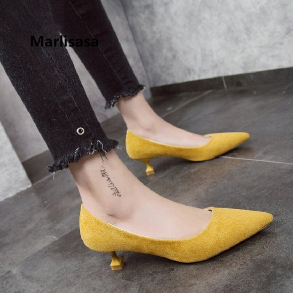 Marlisasa Women Fashion Office High Heel Shoes Lady High Quality Casual High Heels Female Black Comfortable Summer Shoes F2375