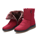 TIMETANGPromotion Women's Snow Boots Woman Ankle Platform Wedges Fashion Slip-on New Winter Plus Velvet Waterproof WarmShoesE925