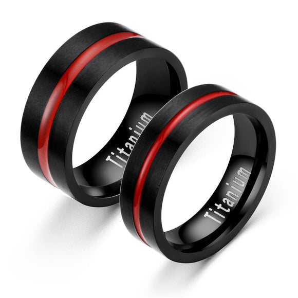 8MM wide Never Fade tungsten steel rings With single groove red Men's Engagement Wedding Band ring