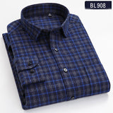 High Quality 100% Cotton Autumn Long Sleeves Shirts Turn-down Collar Casual Shirts Comfortable Plaid Male Tops Plus Size S-8XL