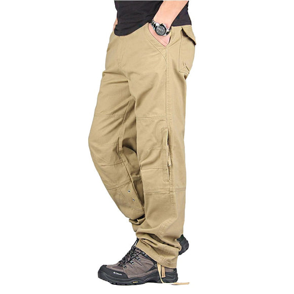 Men's Cargo Pants Casual Loose Multi Pocket Military Pants 2019 High Quality Long Trousers for Men Camo Joggers Plus Size 30-40