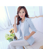 PEONFLY  Ladies Blazer  Long Sleeve Blaser Women Suit jacket Female Feminine Blazer Femme Pink Blue White Black Blazer