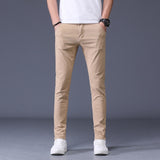 Classic Men's Khaki Casual Pants 2019 New Business Fashion Slim Fit Cotton Stretch Trousers Male Brand Clothing