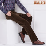 Wholesale autumn and winter thick section corduroy men's casual pants loose middle-aged corduroy trousers straight long pants pl