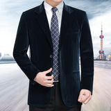 New middle-aged men's business casual suit high-end corduroy suit jacket spring and autumn solid color blazer coat mens blazers