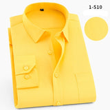 DAVYDAISY 8xl 7xl Men Shirt Long Sleeved Man Business Causal Shirts Twill White Yellow Shirt Brand Formal Shirts Soft DS275