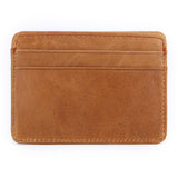 GENODERN Women &amp; Man Genuine Leather Card Holder Cowhide Slim Card Wallet Small Thin Card Package