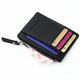 1 Pc Small Men Wallet Women Zipper Coin Pocket Ultra Thin Wallet  Wallet Mini Leather Card Holders 8 Card Slots Purse 6 Colors