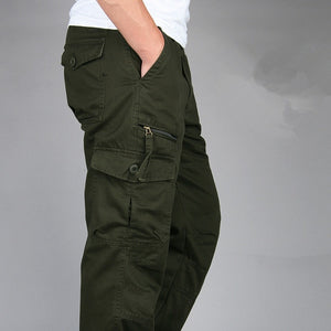Men's Cargo Pants Tactical Multi-Pocket Overalls Male Sweatpants Combat Cotton Loose Trousers Army Military Work Straight Pants