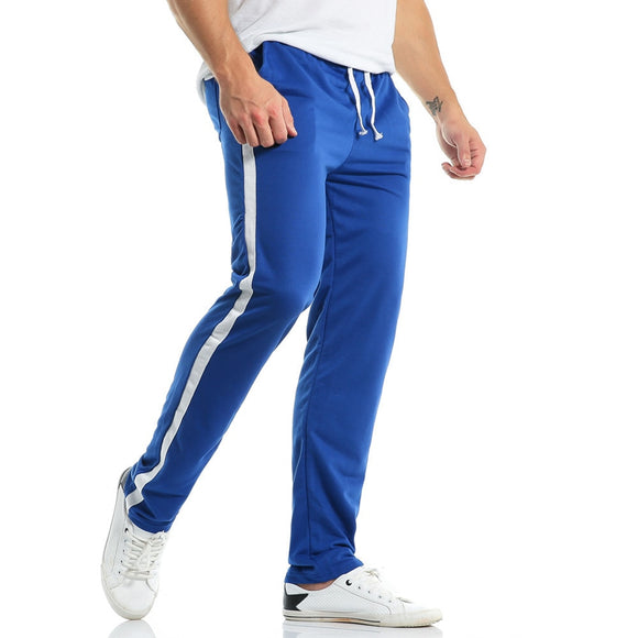 2018 Autumn Men's Casual Straight Sweatpants Men Basic Trousers Tracksuit Side Stripe Bottoms Fitness Sportswear Track Pants