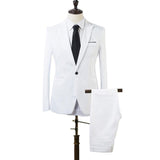 2 PCS Men Slim Fit Formal Business Tuxedos Suit Blazer+Pants Party Prom Men's Wedding Office Business Suit Set Plus Size 3XL