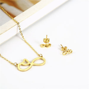XUANHUA Stainless Steel Jewelry Set Woman Vogue 2019 Endless Necklace Earrings Set Wholesale Lots Bulk Jewelry Accessories
